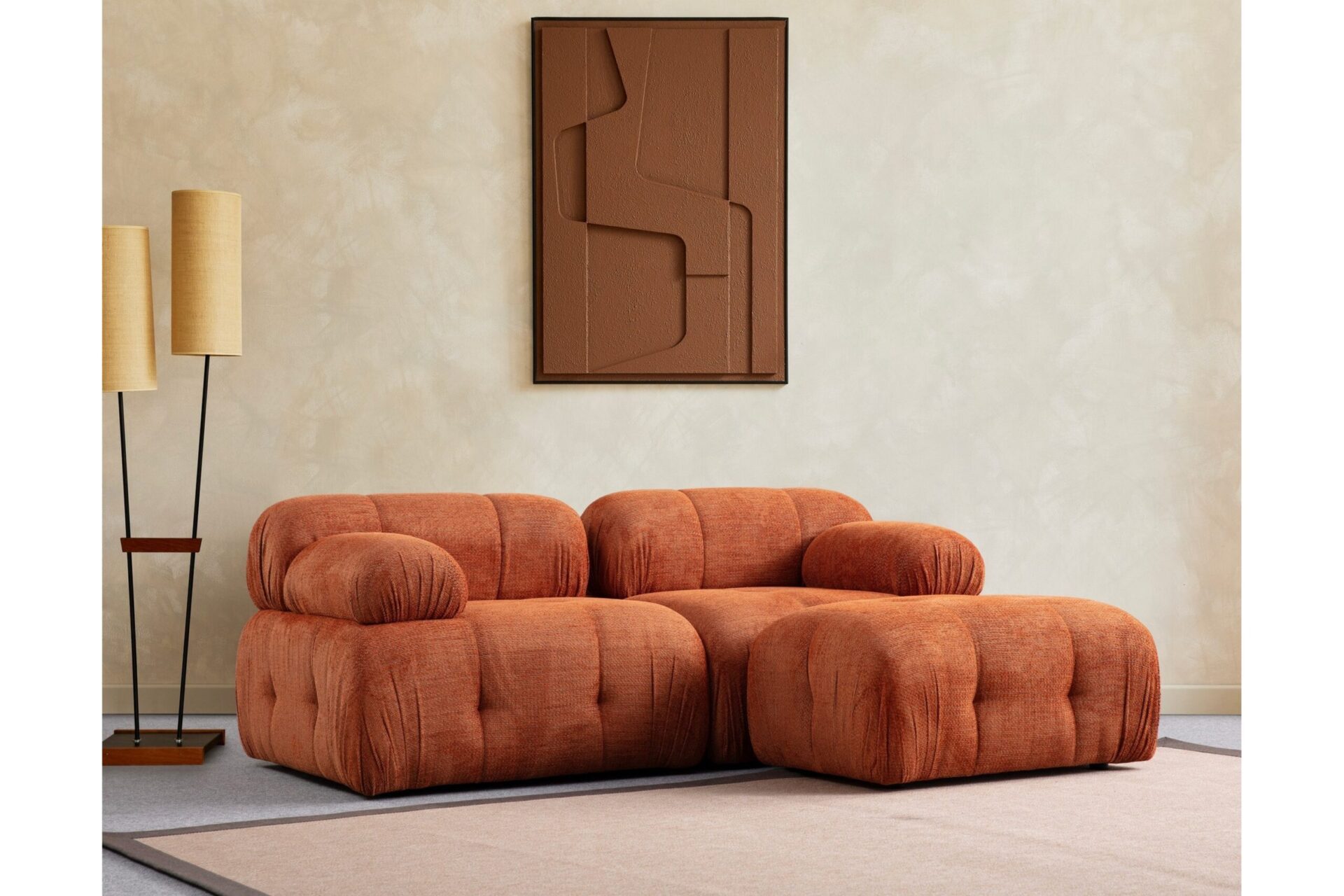 Bengul Soffa med Divan 2-sits - Orange